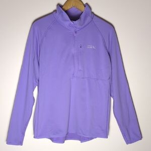 Woman's High Route Grid Fleece Deep Purple Quarter-Zip Pullover